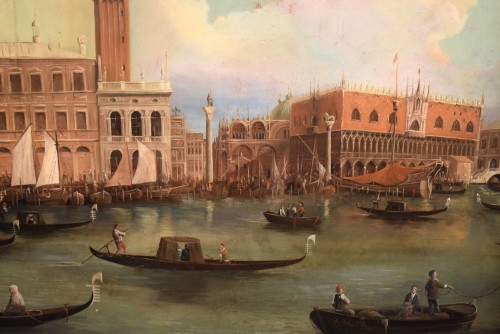 Venise, Bassin de Saint-Marc  Monogrammé E.M. et daté 1875 - Romano Ischia